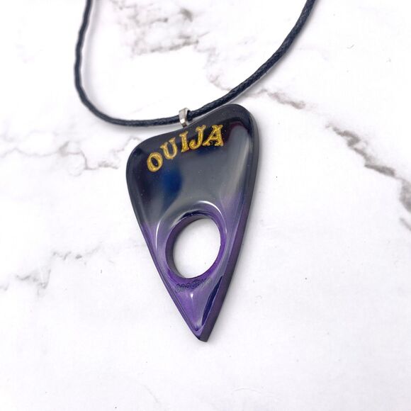 Black Purple Chrome Dipped Ouija Planchette Necklace - Picture 5 of 11